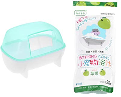 Supvox Sandbad Für Haustiere Für Chinchillas Und Hamster Tragbares Badehaus Mit 500 G Sandpackung Stressfrei