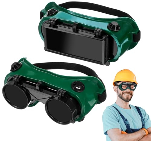 Angoily 2 Pezzi Occhiali Saldatura Casco Saldatura, Occhiali Protettivi Da Lavoro, Infradito Occhi Di Sicurezza Per Lavori Saldatore