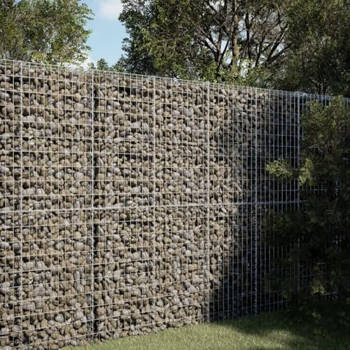 BIGTO Panier gabion avec couvercle 150 x 100 x 200 cm en fer galvanisé pour jardinage