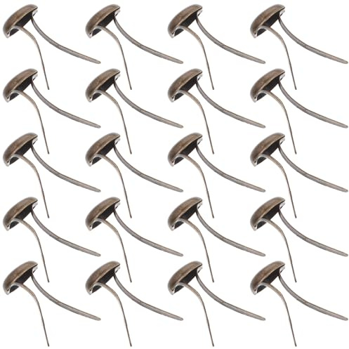 NUOBESTY 200 Sujetadores de Cabeza Redonda Dorados de Hierro para Scrapbook y Manualidades, Brillantes y Fáciles de Insertar en Papel