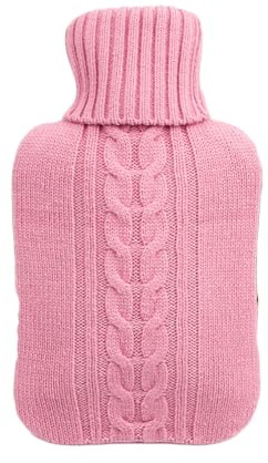Holibanna Housse Tricotée Rose pour Bouillotte 1l en Fibres Acryliques et Caoutchouc, Soulagement Rapide, comme Présent Confortable et Stylé