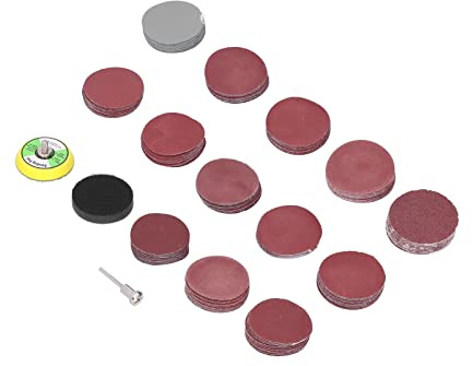 Aolidsive Sandpappersskiva 2 Tum Runt Slippapper, Sandpapper 13 Korn 60 Till 3000, 133 St för Slipning Polering Trä Metall Glas Plast Läder Gummisten