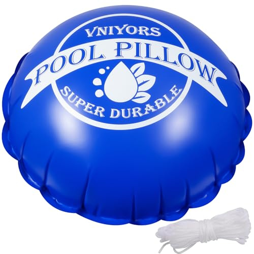 Vniyors Coussin Piscine Hivernage, 120×120cm Coussin Hivernage Piscine Hors Sol, 0.5mm Extra éPais RéSistant à La DéChirure Flotteur Hivernage Piscine Corde De 50 Pieds Incluse (Ronde)