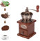 DEECOZY Manual Coffee Grinder, Vintage Antique Wooden Hand Grinder with Adjustable Gear Setting and Ceramic Conical Burr