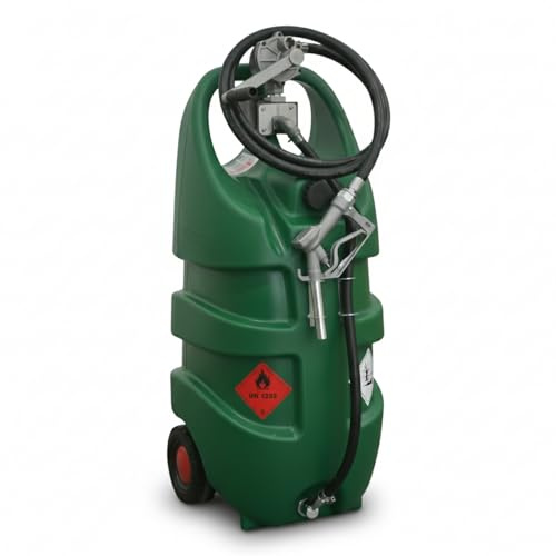 MobiFuel 110L – Serbatoio Carburante Portatile con Ruote per Diesel – Tanica Professionale con Pompa Manuale Rotativa e Tubo 3m – per Agricoltura, Cantiere e Industria - Vassallo Sistemi