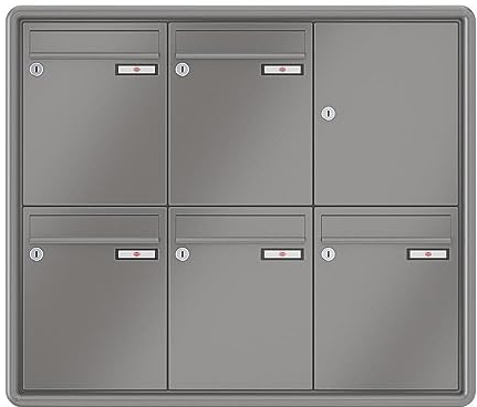 RENZ / RS3000 / Buzón de correos condominiales 5 plazas empotradas en pared / Color RAL / Volumen 8 L / Dein-Briefkasten.de