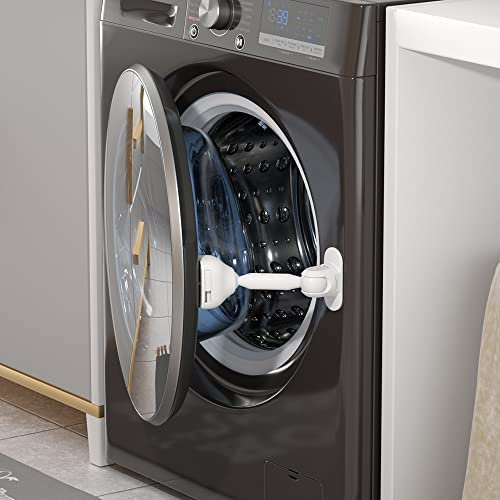 EUDEMON 1 paquete de tope de puerta para lavadora/secadora de seguridad para bebés, soporte para puerta de lavadora para niños, cerradura de puerta de seguridad para lavadora y secadora (Blanco)