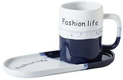 Ciotola for cereali, scodella for zuppa, scodella for il tè, scodella for zuppa in ceramica a strisce con manico, ciotola for colazione in porcellana e piatto for pane, ciotola for cereali, for desser