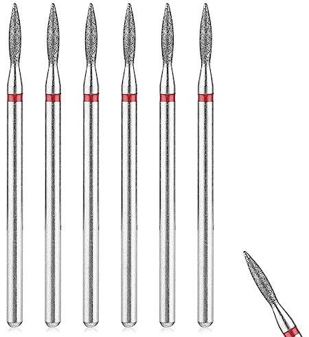 Sibba Juego de 6 Brocas para Cutículas Acero Inoxidable con Estuche para Manicura Pedicura Taladro de Diamante Lima Pulido Cabezales Pulido Herramientas Metal Profesional Carburo Puntas Gel Acrílico