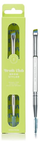Spectrum Collections Brush Club - Pennello doppio per sopracciglia, per definire e pettinare, adatto per cipria e crema, pennelli professionali per trucco con setole ipoallergeniche