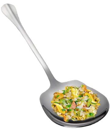 Grandes cuillères de service,grandes cuillères de service | Cuillères à riz extra larges - Ustensiles de service à salade, couverts de cuisine, cuillère de service en métal pour salades, pâtes, platea