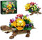 Millionspring Schildkröten-Tierspielzeug-Bausatz, Meeresschildkröte mit Blumentopf-Baustein, lustiger Bausatz für Erwachsene und Kinder ab 6 Jahren, Geburtstags (509 Teile)