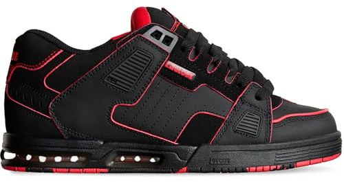 Globe Herren Fusion Skate Shoe, Schwarz/Rot/Mosaik, 42.5 EU