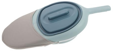 Healeved Orinal Para Pacientes Plástico Tapa, Para Hombres y Mujeres, Tamaño Compacto, Colores Azul Claro y Azul Oscuro, Bacinilla Ligera Portátil, Uso Dormitorio y Cuidado Para Personas Mayores