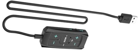 Ksikdeg Scheda audio esterna USB 7.1 Surround adattatore uditivo con controllo del suono per cuffie da gioco per PC lunghe