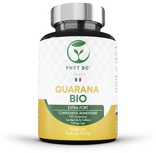 Guarana Bio Complément Alimentaire 90 Gélules - Cure 30-45 Jours - Effet Stimulant et Revigorant - Brûle Graisse Extra Fort - Gelules pour Énergie et Vitalité Quotidienne