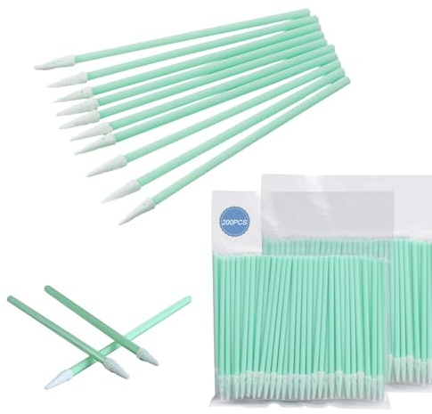 Lot de 200 cotons-tiges de nettoyage, pointes en mousse, tampons de nettoyage polyvalents, bâtonnets de nettoyage en mousse pour appareil photo, imprimante à jet d'encre, tête d'impression, équipement