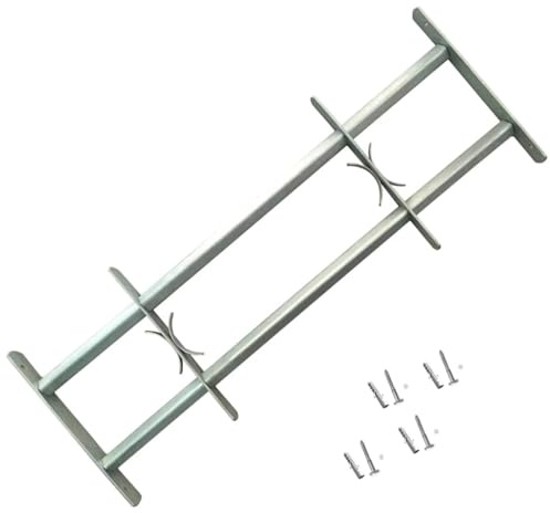 Générique Grille réglable de sécurité de fenêtres et 2 Barres 1000-1500mm, Quincaillerie, Matériaux de Construction, Fenêtres, Argent, (Poids 4.8KG)