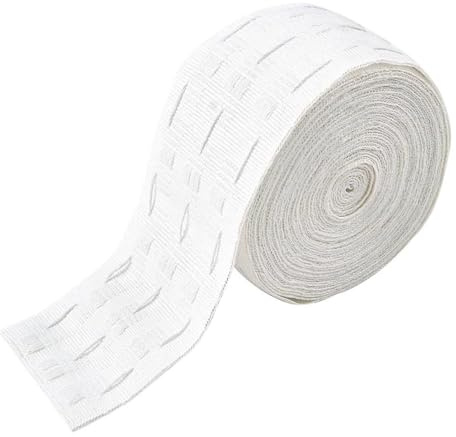 KTGUK Curtain Tape,White Pencil Pleat Curtain Header Tape,Detachable White Pencil Pleat Wave Curtains,for Sewing DIY Header(6 Metres)