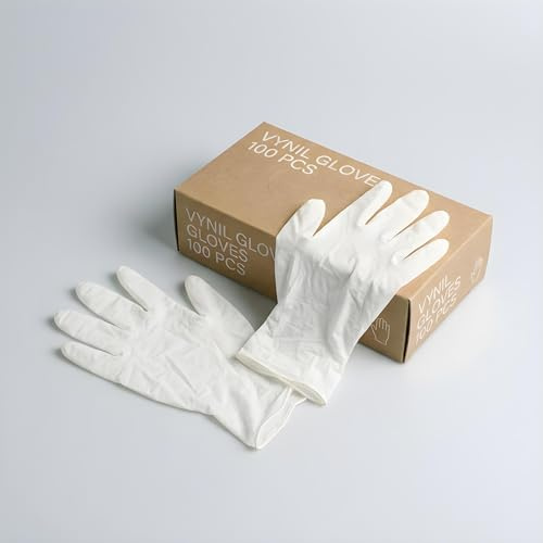 BullTek Lot de 100 gants jetables en vinyle de qualité supérieure, sans poudre, haute résistance, imperméables, antidérapants, barrière biologique, protection chimique, usage professionnel (extra