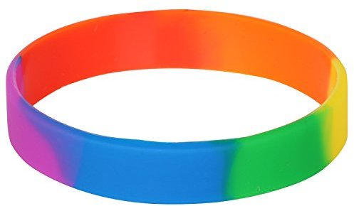 TRIXES Silikon-Regenbogen-Armband - Zubehör für Gay-Pride-LGBT-Festival-Veranstaltungen - Armband für Männer Frauen und alle anderen - Wasserfestes mehrfarbiges Sport