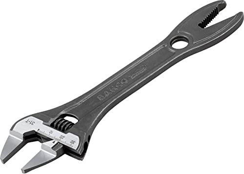 Bahco BAH31T Thin Jaw Adjustable Spanner with Serrated Pipe Jaws