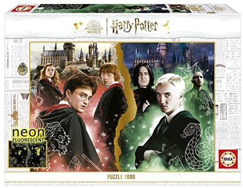 Educa - 1000 Harry Potter Neon | Puzzle spectaculaire de 1000 pièces phosphorescentes pour Adultes | À partir de 14 Ans (19489)
