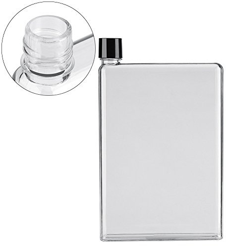Uadme Flache Wasserflasche,750ml Schlanke Wasserflasche,A5 BPA-frei Wiederverwendbar Die in Ihre Tasche Passt für Büro,Fitnessstudio,Reisen