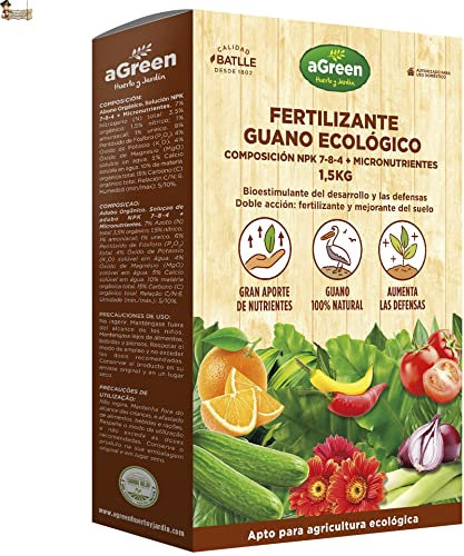 BricoLoco.com Fertilizante guano 100% natural. Abono natural para todo tipo de plantas, árboles y huerto. Fertiliza y mejora el suelo de cualquier cultivo. Bioestimulante aumenta las defensas. (1)