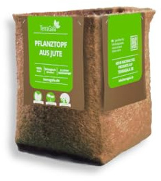 TerraGala Lot de 2 sacs de plantation en toile de jute - Pot de fleurs - Pot de fleurs - Pot de fleurs compostable - 5 l