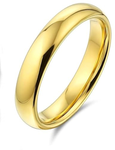 Maglione Gioielli Fede Nuziale pvd Oro Giallo 18kt bombatura comoda 4mm con astuccio portafede e garanzia incisione gratuita