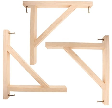 ANDRESLAD 3er-pack Regalhalterungen Aus Massivholz Zur Wandmontage Dreieckige Regalhalterungen Für Wandregale Eckstütze