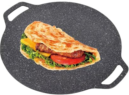 Bandejas para hornear redondas para asado, sartén sin barra de barbacoa - para hornear a la barbacoa de barbacoa al aire libre en interiores - Herramienta de cocción de cocina multipropósito de hoguer