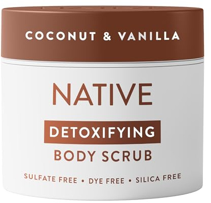 Native Coconut & Vanilla Exfoliating Body Scrub for Women & Men, 1 Wash to Soft, Smooth Skin, Gently Exfoliates Even Sensitive Skin, Clean Formula, Enhances Skin Radiance, Free of Silica, 12 oz