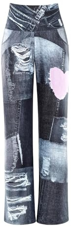 WINSHAPE Functional Comfort Wide Leg Pants Cul105c “High Waist” Im Jeans Print - Pantalon de survêtement - Moderne - Femme
