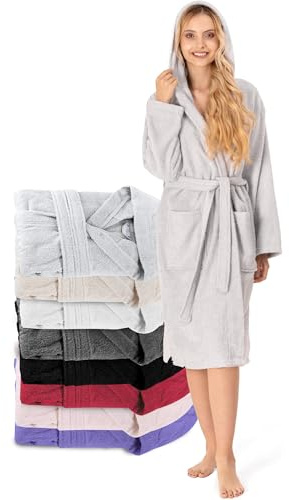 Badrock Dam – Xs, S, M, L, Xl, Xxl – 100% Bomull Oeko-Tex® Certifierad – Badrock Med Huva, 2 Fickor, Bälte