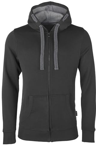 HRM Veste à Capuche pour Hommes, Gris Foncé, Taille XL I Hoodie Premium Homme avec Doublure Contrastée I Sweat à Capuche Basique à Fermeture éclair I Vêtements Hommes Haut de Gamme et Durables