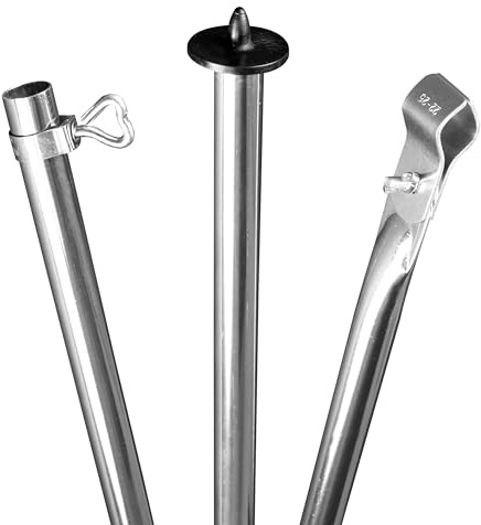 3 poteaux Tente Acier Pied Pince Télescopiques 210-290cm Diamètre 22/19mm 3
