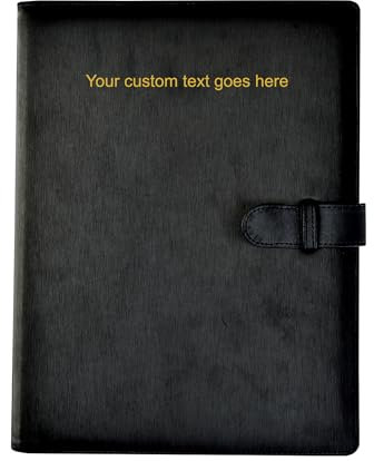 Arpan Personalised Text A4 Certificate & Presentation Folder – Document File, Portfolio Book, Leather Binder, Birth & Graduation Certificate Holder, Professional Conference Display Book, Faux Leather
