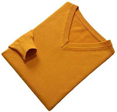 Vogrtcc Pull en cachemire pour homme, pull d'automne et d'hiver, col en V, doux et chaud, pull tricoté