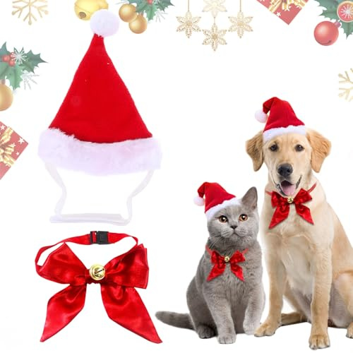 Bonnet de Noël pour chien, costume de Noël pour chiens et chats, accessoire de costume de Noël pour animal de compagnie, bandeau pour animal de compagnie, bonnet de Noël pour chats et chiens, taille