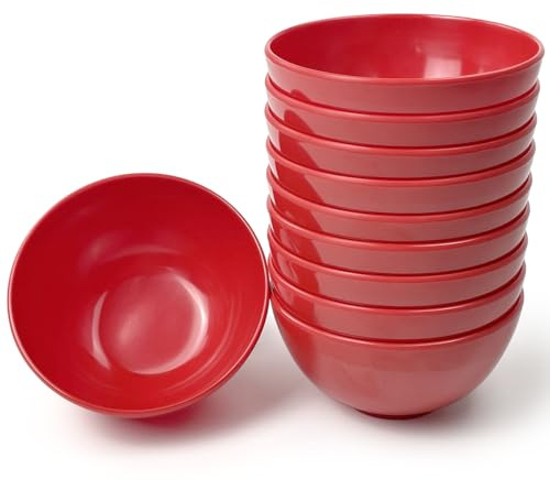 EWEIGEER 10 ciotole in melamina per cereali, riso, zuppa, dessert, snack, caramelle, gelato, budino, insalata di frutta, 11,4 cm