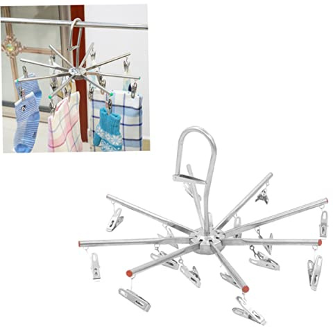 PRETYZOOM 16pcs Sturdy Clip Hangers Multi-use Hanger Clips for Laundry Bedding Diaper Socks Non-Slip