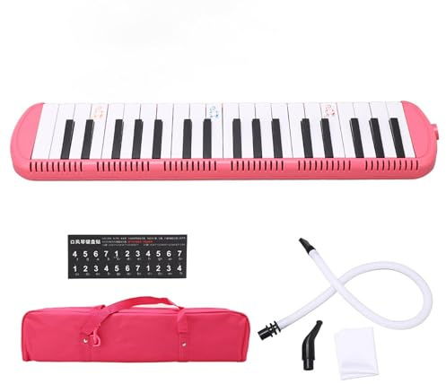 lvifloae Melodica 37 tasti Strumento a fiato per adulti Pianoforte ad aria Tastiera soprano Armonica Strumento portatile per principianti e amanti della musica Nero (Rosa)