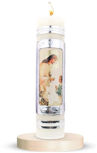 Authenthic First Communion Candle Made by Mexican Artisans at La Villa de Guadalupe | Vela de Primera comunion para niño o niña | Vela para Primera comunion para niña | First Communion Candle Set