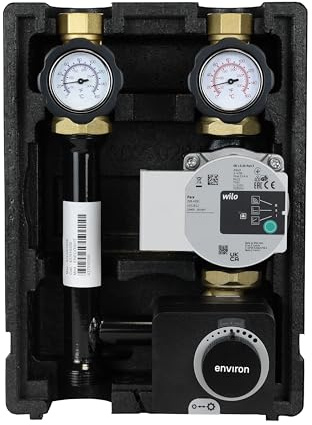 ENVIRON - Gruppo pompe ENECO001T DN25 | con miscelatore a tre vie, servomotore 230V e pompa ad alta efficienza | Riscaldamento riscaldamento a pavimento miscelatore miscelatore di riscaldamento pompa