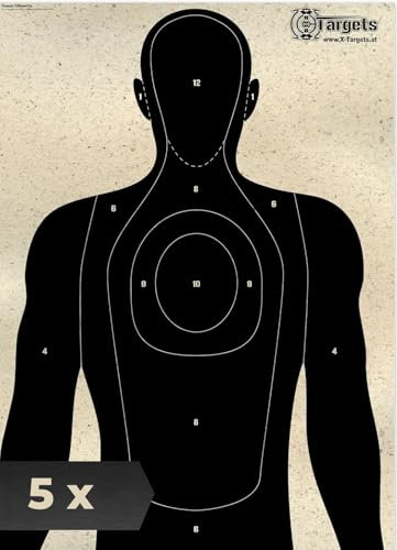X-Targets Zielscheiben 70x50 cm ohne Gesicht 5 Stück für Sportschützen, Freizeit, Luftpistole, Luftgewehr, Airsoft, Training Indoor Outdoor, Graspapier mit sauberem Schussbild, Keine Sonnenreflexion