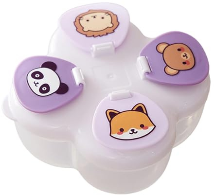 4-Chamber Infant Milk Dispenser Rotating Lid Compact Storage Solution for Busy Parents Gym Bags and Daily Nutrition Multi Purpose Baby Food Dispenser for Elderly Use