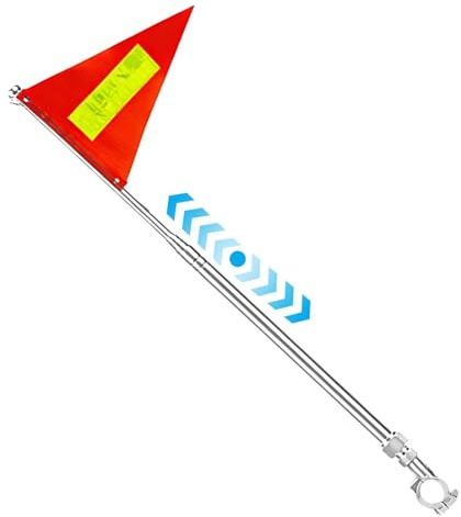 Drapeau de remorque de vélo – Décorations rétractables haute visibilité | Drapeau de vélo réfléchissant avec poteau pour plus de sécurité, pour adultes, , scooter, moto, chariot de golf en