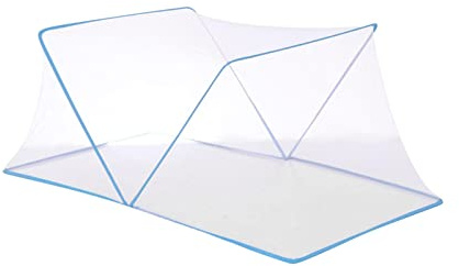 Ysyqkn Himmelbett Zimmerdekoration, Zusammenklappbares Bettzelt für Erwachsene, Bettvorhang für Wohnzimmer, Blau 190x80x80cm